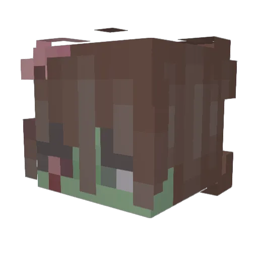 808Angel Minecraft avatar head, 3D render