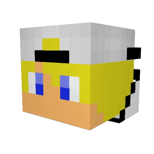 808ash Minecraft avatar head, 3D render