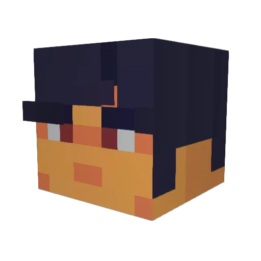 80qP Minecraft avatar head, 3D render