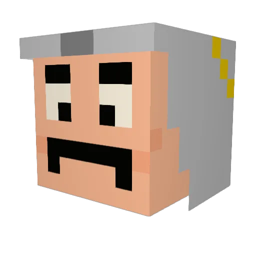 80s_Kid Minecraft avatar head, 3D render