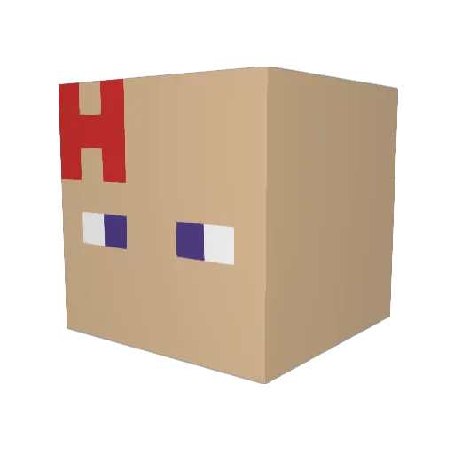 810inmu Minecraft avatar head, 3D render
