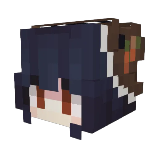 81de_ Minecraft avatar head, 3D render