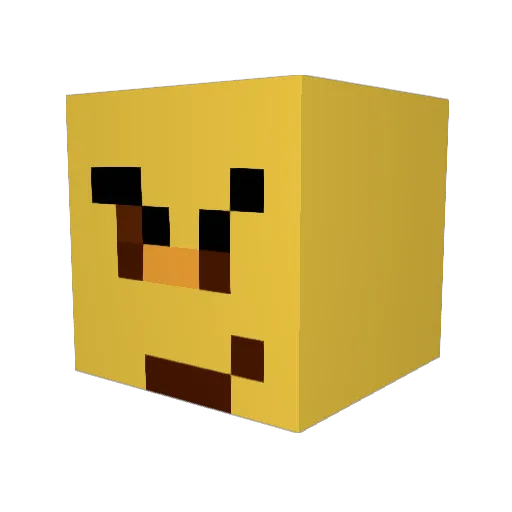 8221 Minecraft avatar head, 3D render