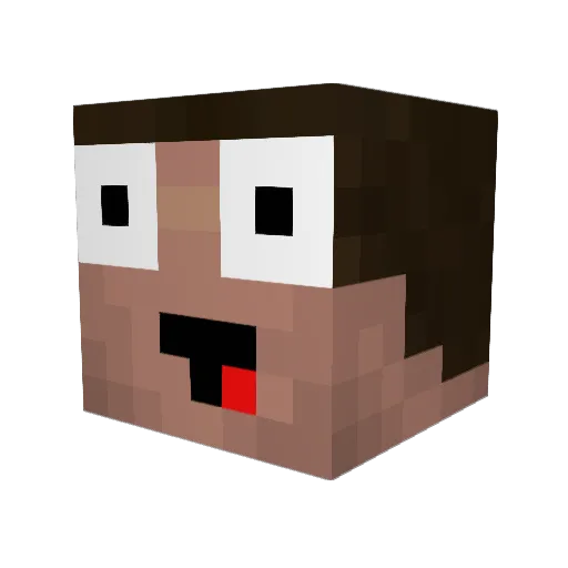 83RR3 Minecraft avatar head, 3D render