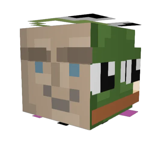 860s Minecraft avatar head, 3D render