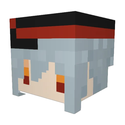 86_ruby Minecraft avatar head, 3D render
