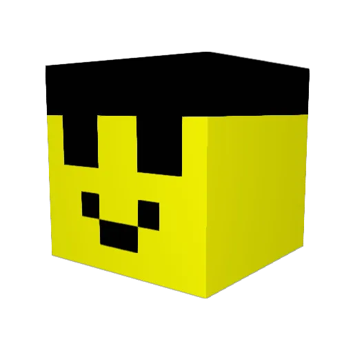 877bananan Minecraft avatar head, 3D render
