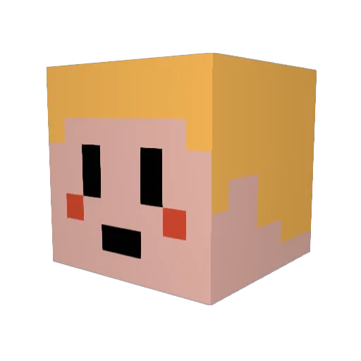 877er Minecraft avatar head, 3D render