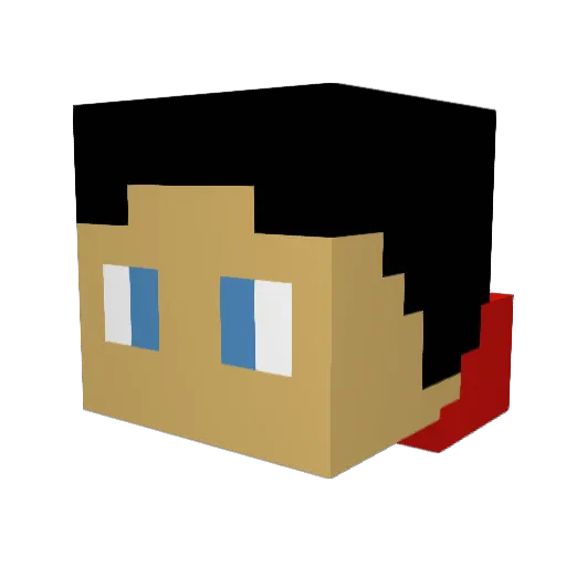87NT Minecraft avatar head, 3D render