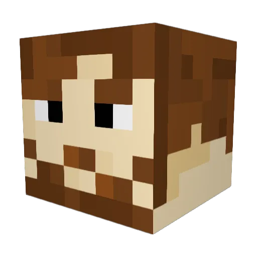 87ac_ Minecraft avatar head, 3D render