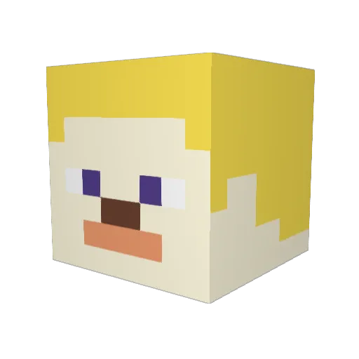 88888888n Minecraft avatar head, 3D render