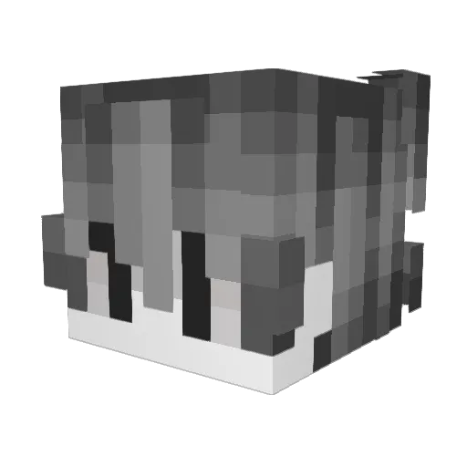 888T Minecraft avatar head, 3D render