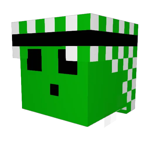 88QQ Minecraft avatar head, 3D render