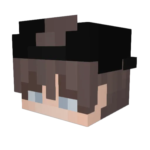 88_Aqua Minecraft avatar head, 3D render