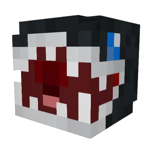 88_shark Minecraft avatar head, 3D render