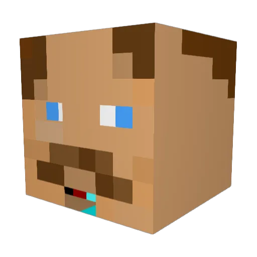 89ko Minecraft avatar head, 3D render