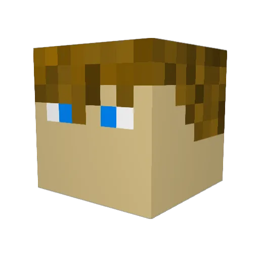 89lx Minecraft avatar head, 3D render