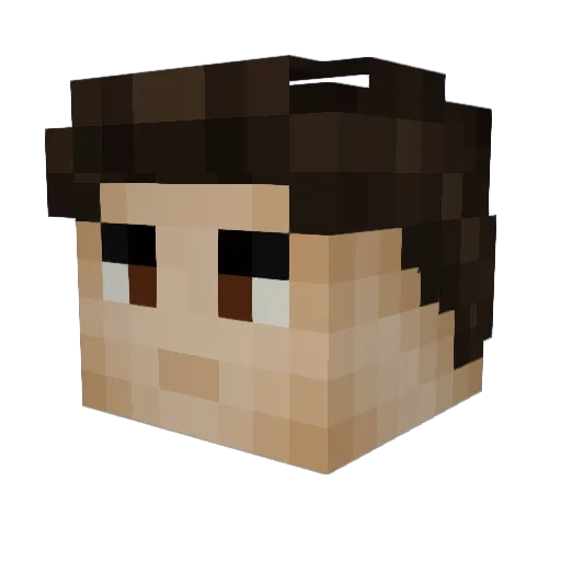 8BitGeralt Minecraft avatar head, 3D render