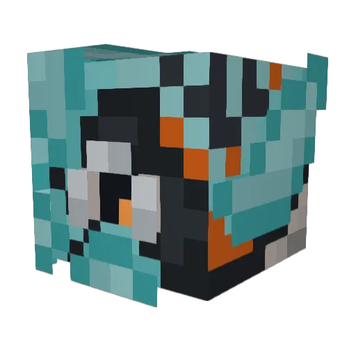 8Cyborg Minecraft avatar head, 3D render