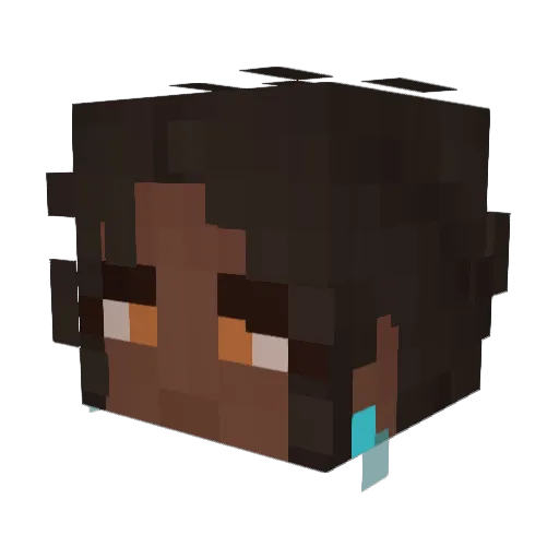 8WT Minecraft avatar head, 3D render