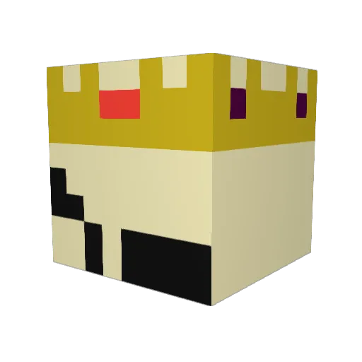 8XJ Minecraft avatar head, 3D render