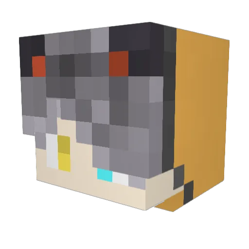 8Yun Minecraft avatar head, 3D render