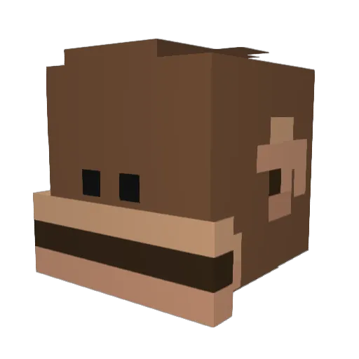 8berb Minecraft avatar head, 3D render