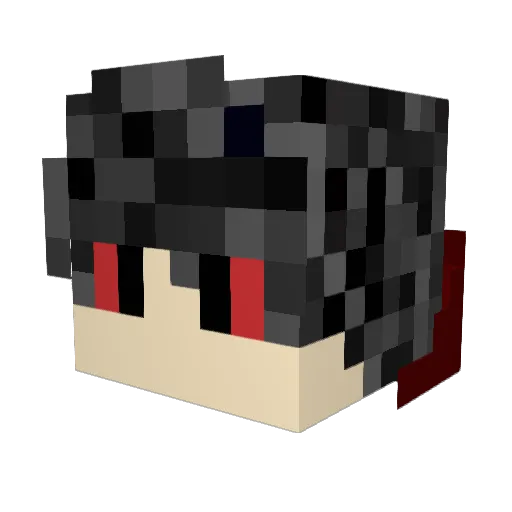 8bitDemonBoy Minecraft avatar head, 3D render