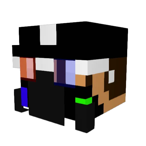 8en_MC Minecraft avatar head, 3D render