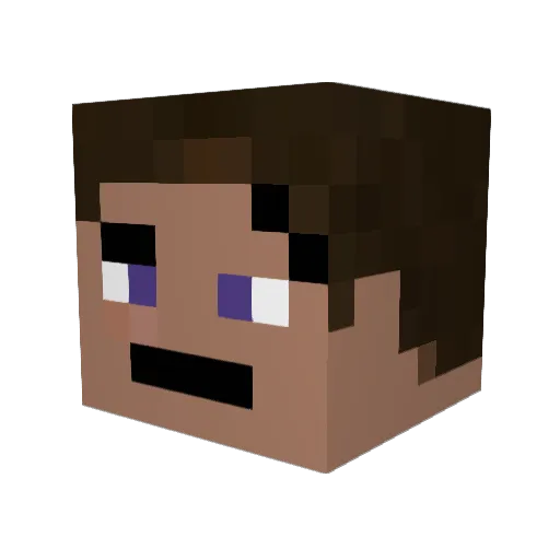 8ex Minecraft avatar head, 3D render