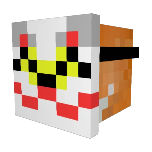 8kka3 Minecraft avatar head, 3D render