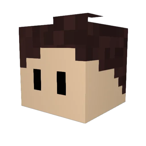 8lue8ush8aby Minecraft avatar head, 3D render