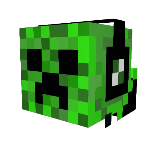 8lue Minecraft avatar head, 3D render
