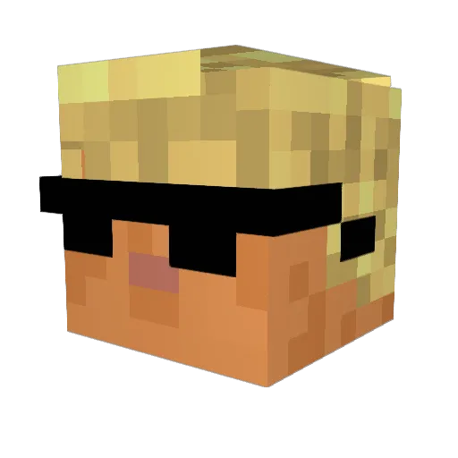 8of Minecraft avatar head, 3D render