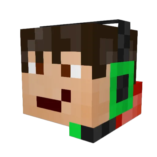 8thDoctor Minecraft avatar head, 3D render