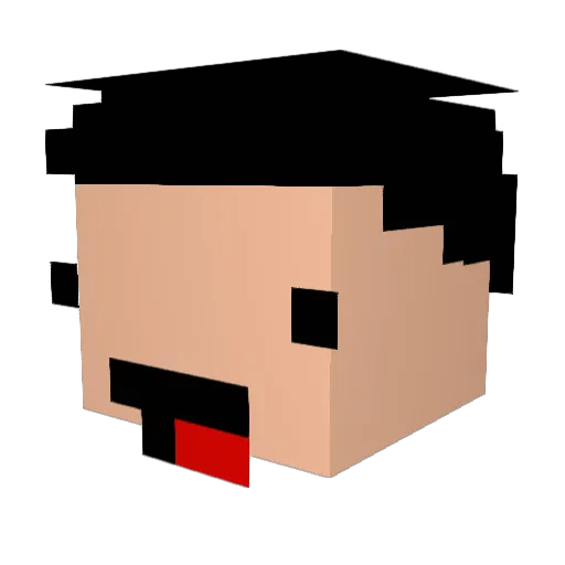 8tili Minecraft avatar head, 3D render