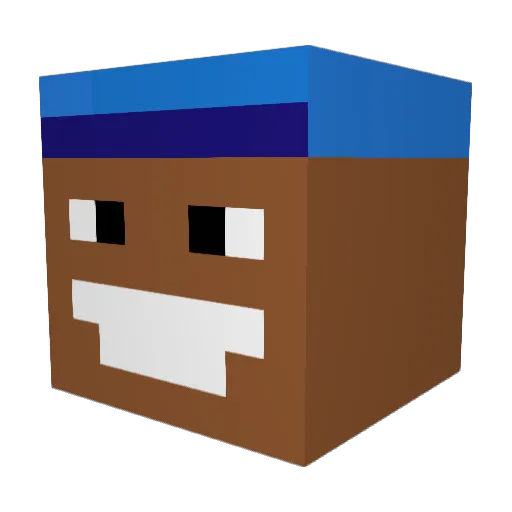 8tps Minecraft avatar head, 3D render