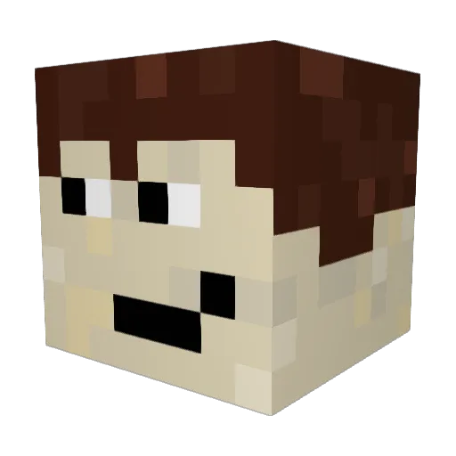 9000TEETH Minecraft avatar head, 3D render