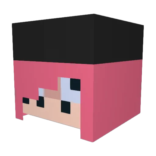 90RE Minecraft avatar head, 3D render