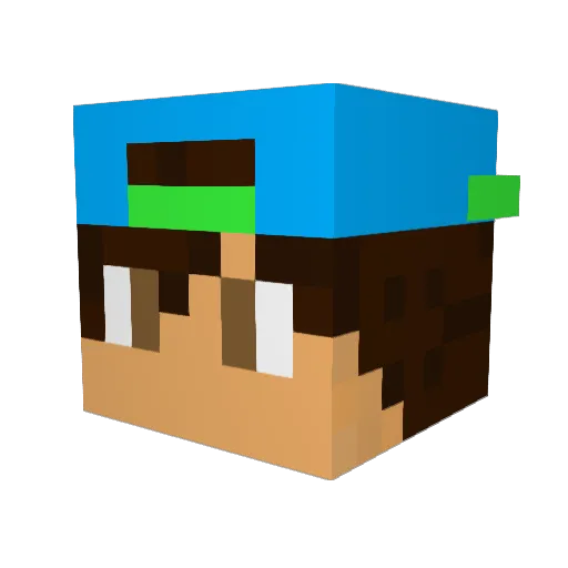 90s_ Minecraft avatar head, 3D render