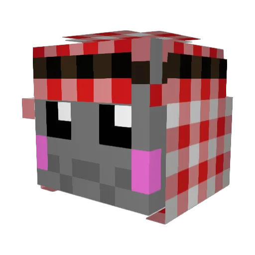 911Retard Minecraft avatar head, 3D render