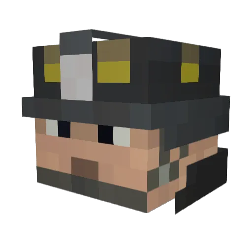 911_ Minecraft avatar head, 3D render