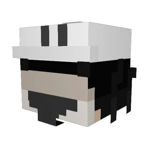 925silver Minecraft avatar head, 3D render
