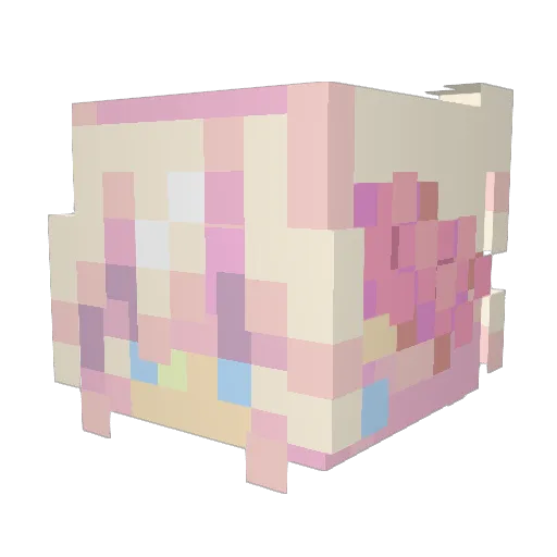 9364 Minecraft avatar head, 3D render