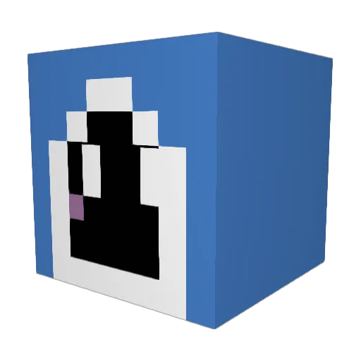 96ak Minecraft avatar head, 3D render
