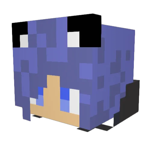 96cyan Minecraft avatar head, 3D render