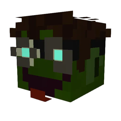 97_ Minecraft avatar head, 3D render