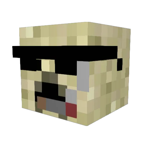 97ra Minecraft avatar head, 3D render
