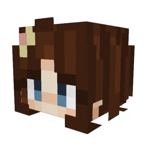 987tails Minecraft avatar head, 3D render