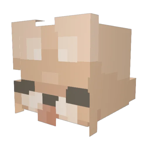 9929_H Minecraft avatar head, 3D render